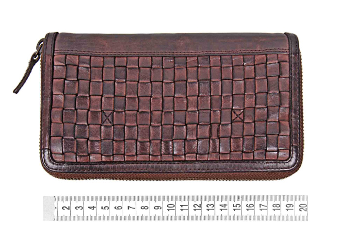 detail Kožená dl. peněženka proplétaná zip GC 4508106
