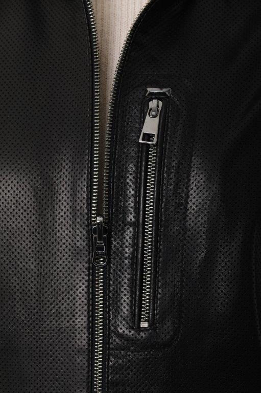 detail Kožená pánská oboustranná bunda do gumy, VĚTŠÍ VELIKOST