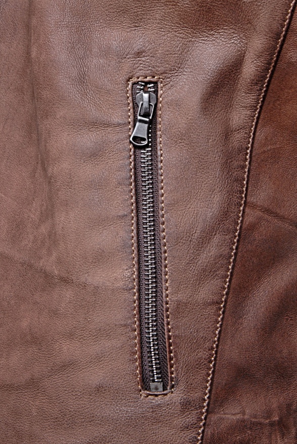 detail Kožená pánská bunda, VĚTŠÍ VELIKOST