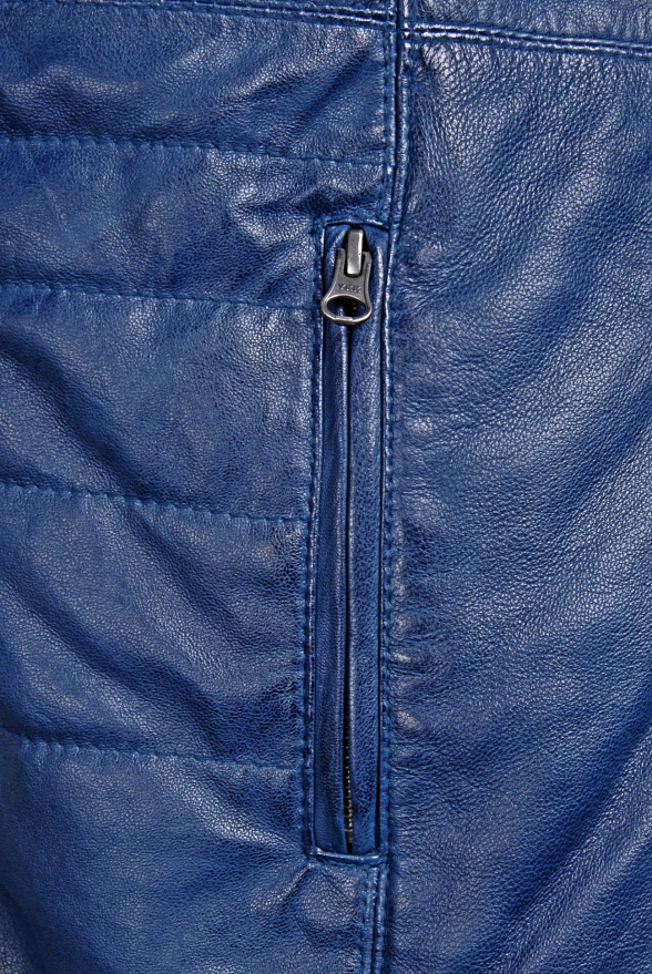 detail Dámský kožený kabátek s pravou kožešinou