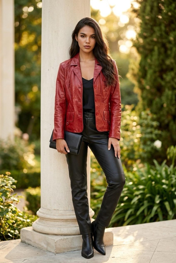 detail kožený kabátek